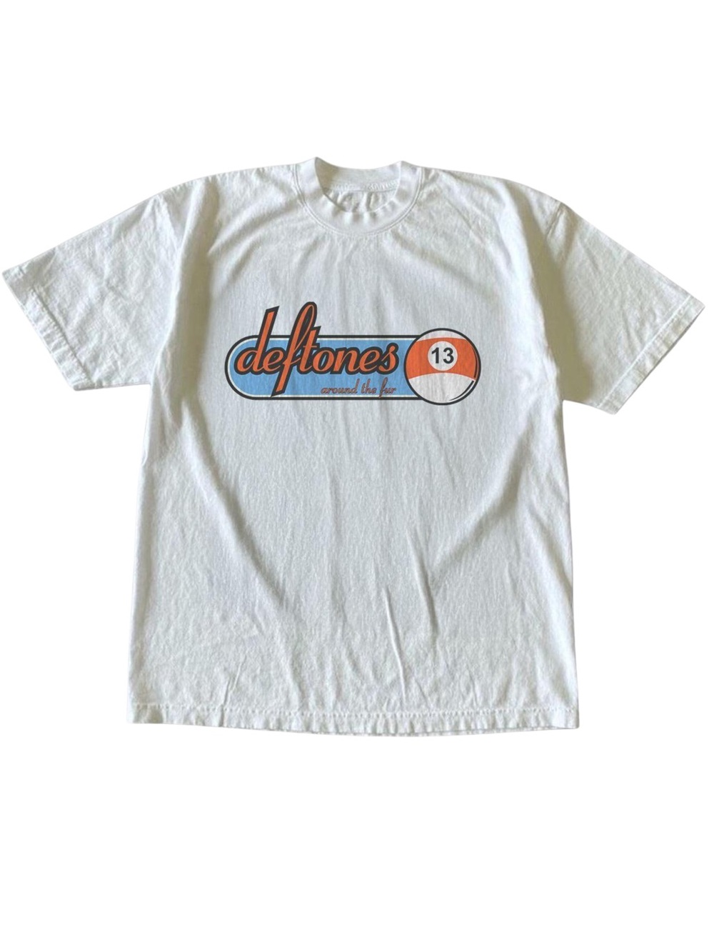 Deftones Around The Fur 13 Pool Ball White Alt Rock Graphic T-Shirt